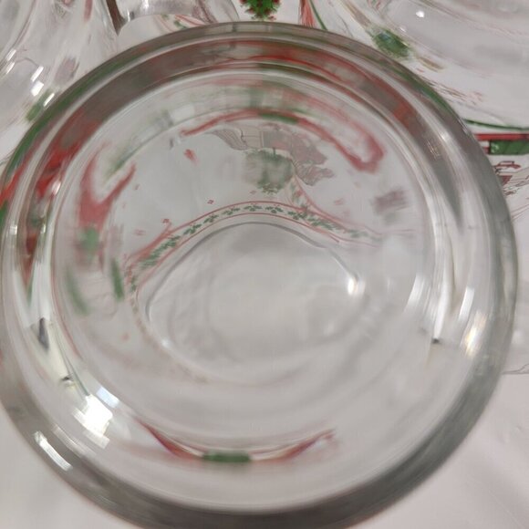 Anchor Hocking Christmas Memories Holly Rocking Horse Drink Glasses - Set of 4 - Picture 5 of 16